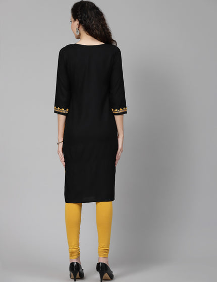 Black Chinarkari Long Kurti For Women