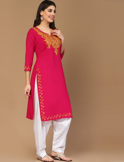 Zeenat Aari Pink Long Kurti For Women