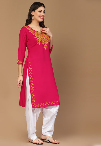 Zeenat Aari Pink Long Kurti For Women