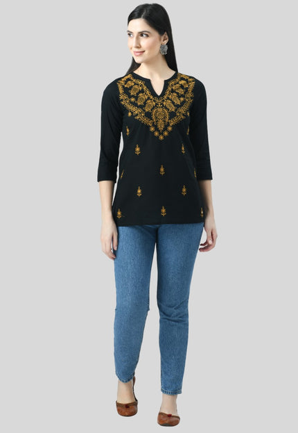 Chikan Short Kurti For Women