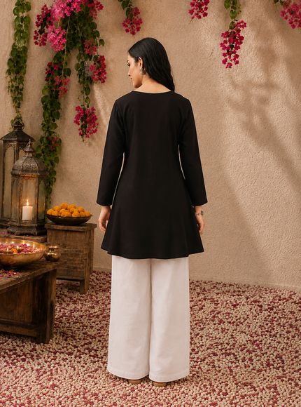 Qazmi Women's Kashmiri A-Line  Flared Kurti