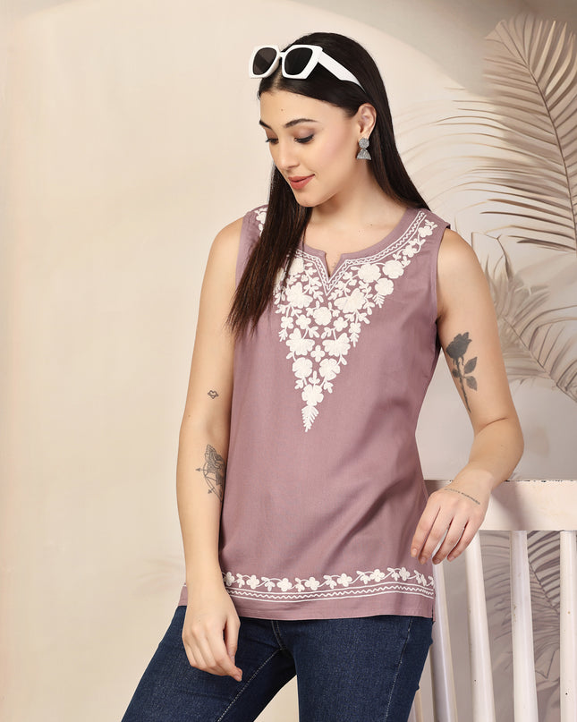 Ziana Sleeveless Short Kurti For Women