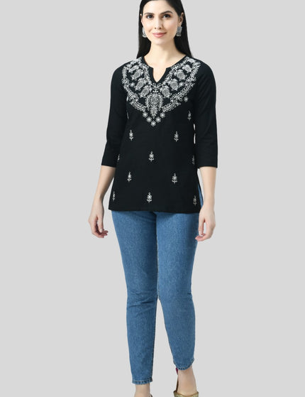 Chikan Short Kurti For Women