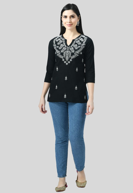 Chikan Short Kurti For Women