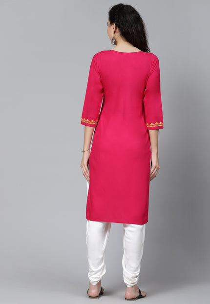 QAZMI Kashmiri Embroidered Straight Kurta