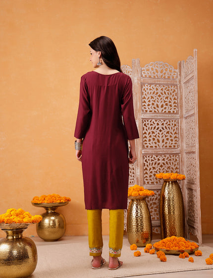 Samara Maroon Long Kurti For Women