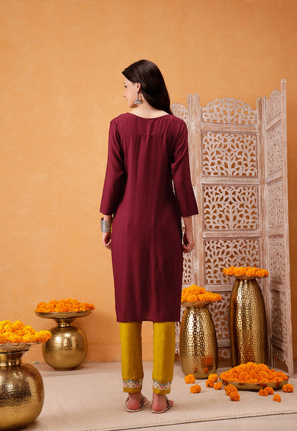 Samara Maroon Long Kurti For Women