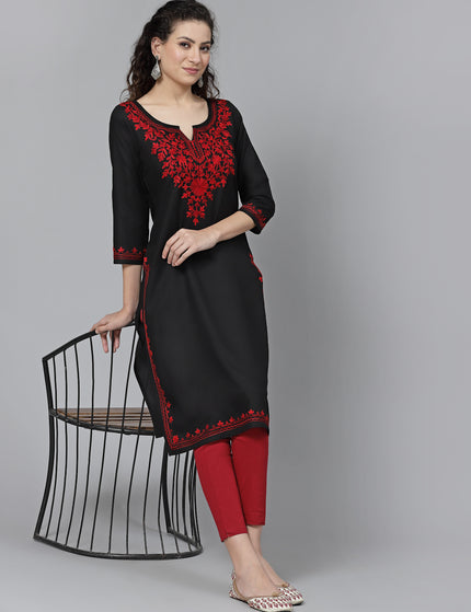 Black Maron Aari Long Kurti For Women