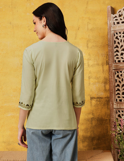 Qazmi Women's Kashmiri Aari Work Kurti