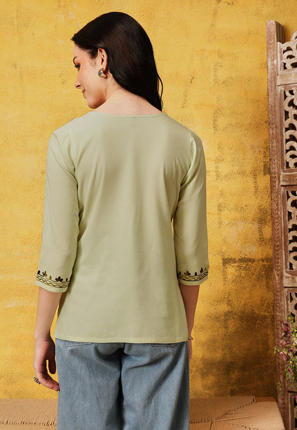 Qazmi Women's Kashmiri Aari Work Kurti