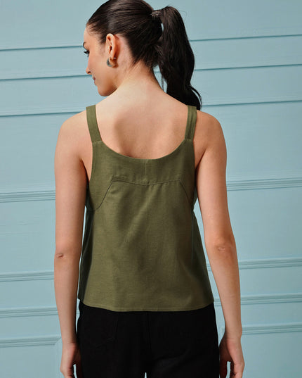 Qazmi Women's Cotton Linen Tank Top