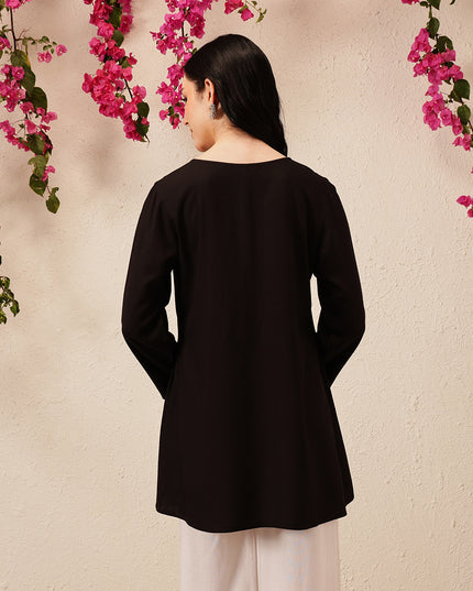 Qazmi Women's Kashmiri A-Line  Flared Kurti