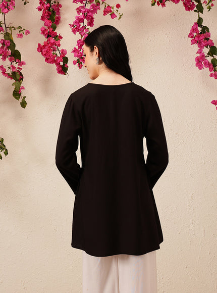 Qazmi Women's Kashmiri A-Line  Flared Kurti