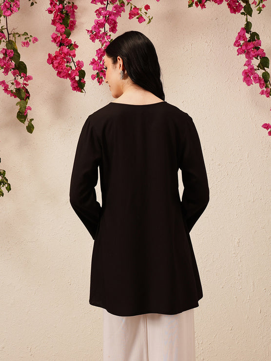 Qazmi Women's Kashmiri A-Line  Flared Kurti