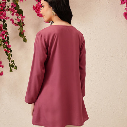 Qazmi Women's Kashmiri A-Line  Flared Kurti