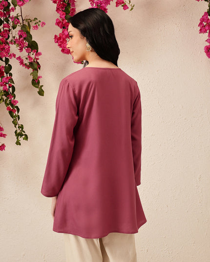 Qazmi Women's Kashmiri A-Line  Flared Kurti