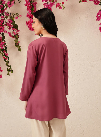 Qazmi Women's Kashmiri A-Line  Flared Kurti