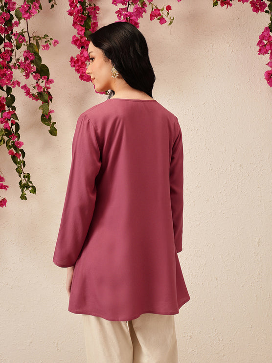 Qazmi Women's Kashmiri A-Line  Flared Kurti