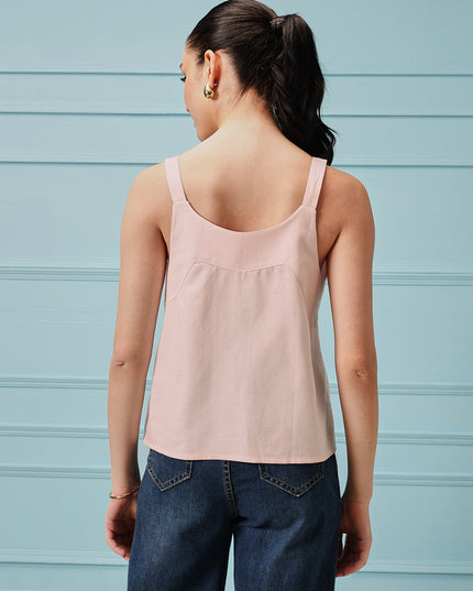 Qazmi Women's Cotton Linen Tank Top