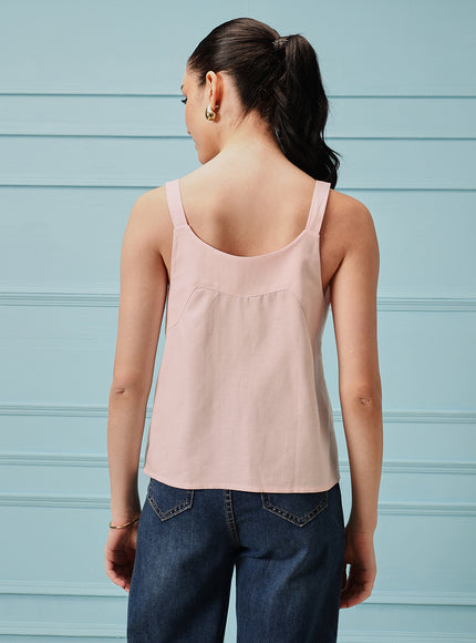 Qazmi Women's Cotton Linen Tank Top