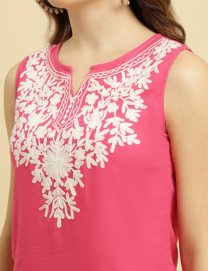 Aari Sleeveless Short Kurti For Women