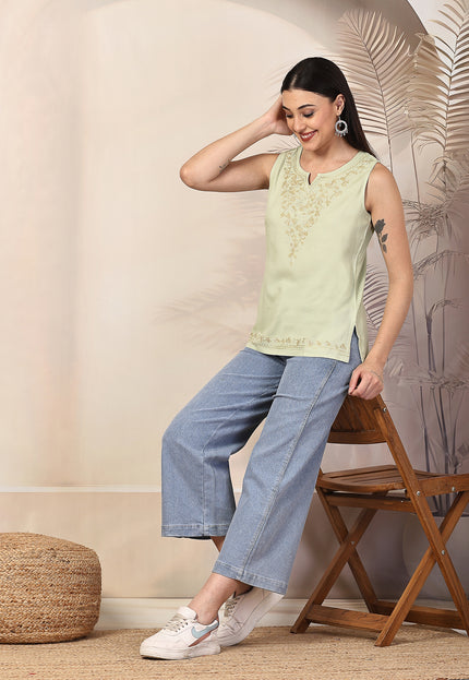 Ziana Sleeveless Short Kurti For Women