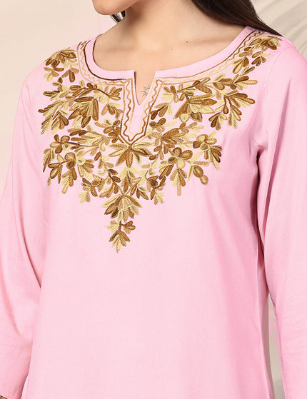Aliyna Pink Short Kurti For Women
