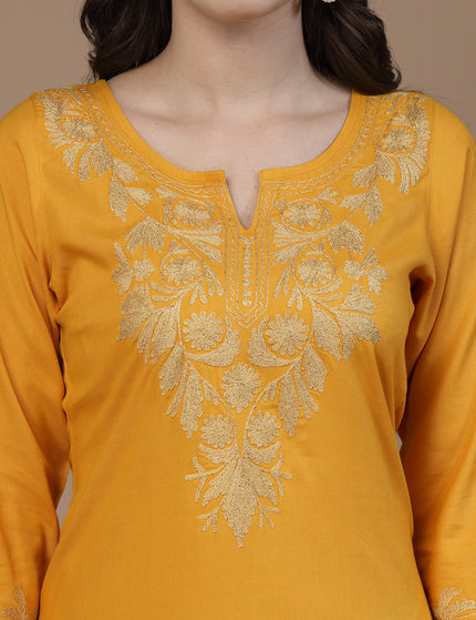 Mehak Mustard Long Kurti For Women