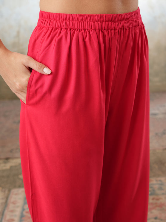 Qazmi Women's Kashmiri Aari Work Navy Blue CoOrd Set