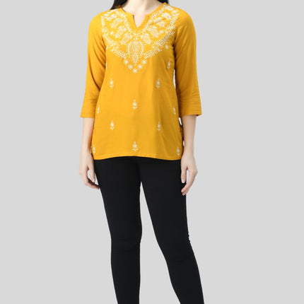 Chikan Short Kurti For Women