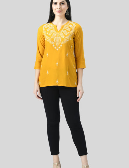 Chikan Short Kurti For Women