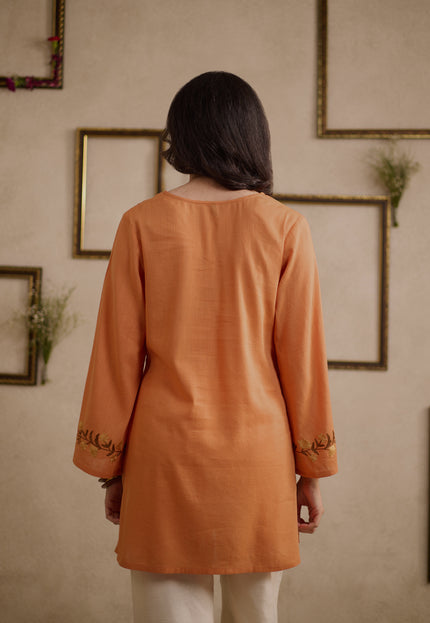 Qazmi Women Pure Cotton Square-Neck Aari