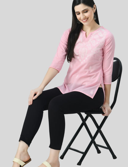 Chikan Short Kurti For Women