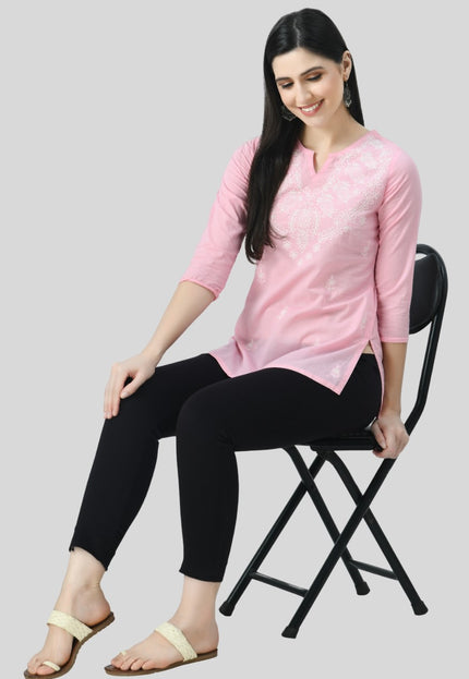 Chikan Short Kurti For Women