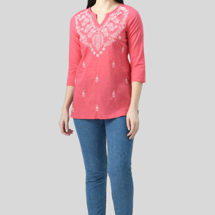 Chikan Short Kurti For Women