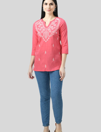 Chikan Short Kurti For Women
