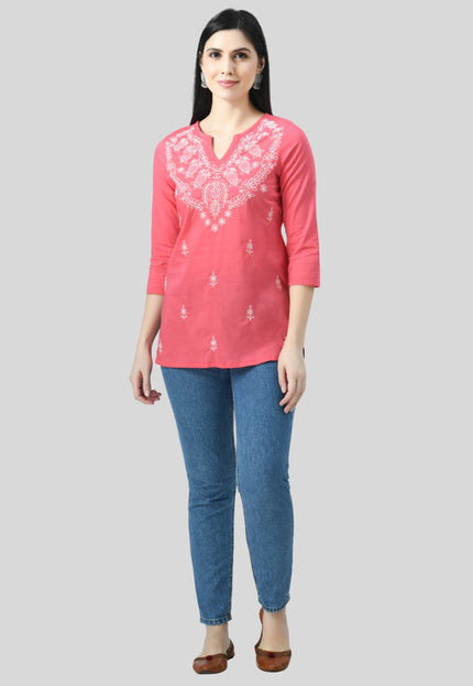 Chikan Short Kurti For Women