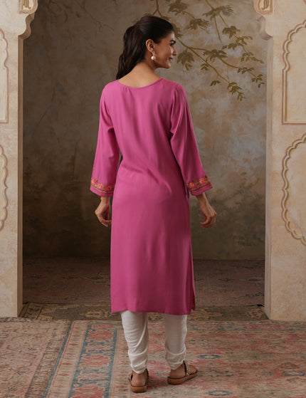 Huma Aari Work Straight Kurta