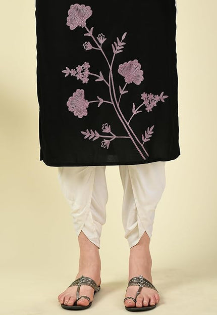 Black Reel Sleevless Long Kurti For Women