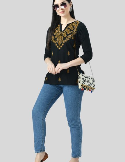 Chikan Short Kurti For Women