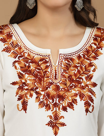Off White Kerry Long Kurti For Women