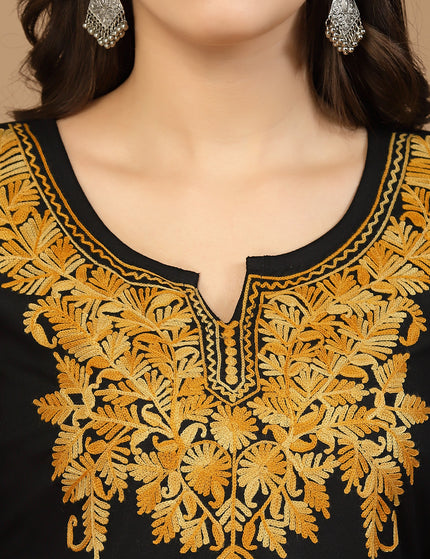Black Kerry Long Kurti For Women