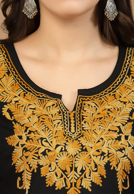 Black Kerry Long Kurti For Women
