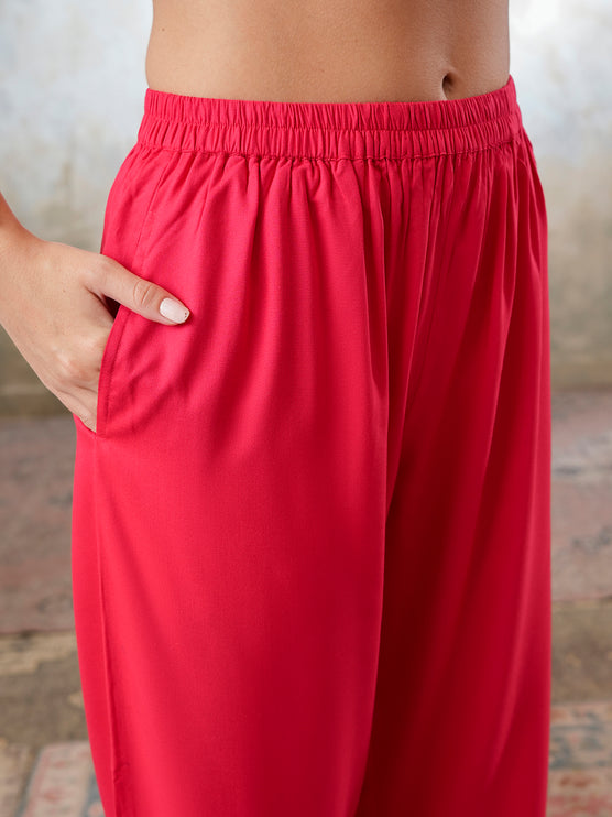 Qazmi Women's Kashmiri Aari Work Navy Blue CoOrd Set