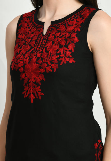 Aari Sleeveless Short Kurti For Women