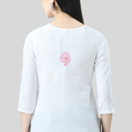 Chikan Short Kurti For Women