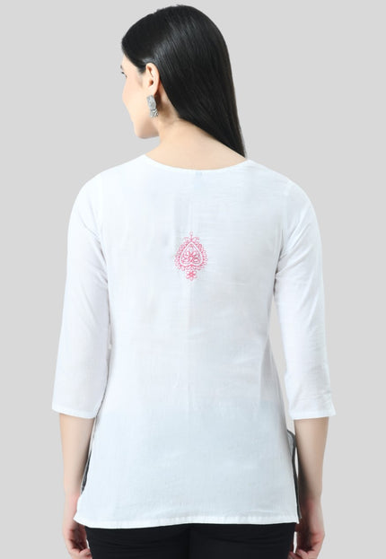 Chikan Short Kurti For Women
