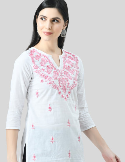 Chikan Short Kurti For Women
