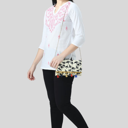 Chikan Short Kurti For Women