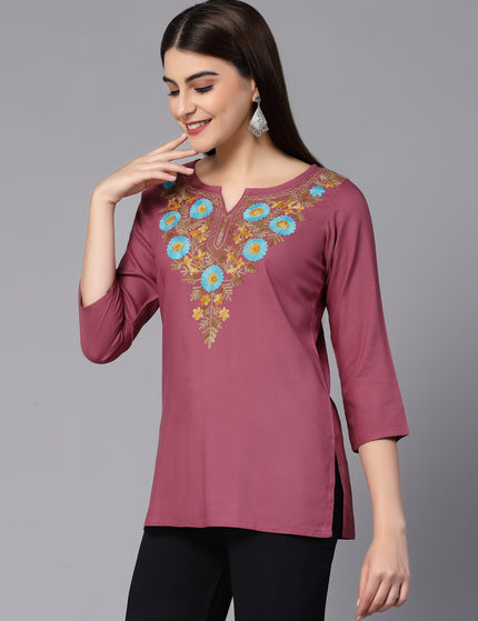 Israa Aari Embroidered Short Kurti For Women